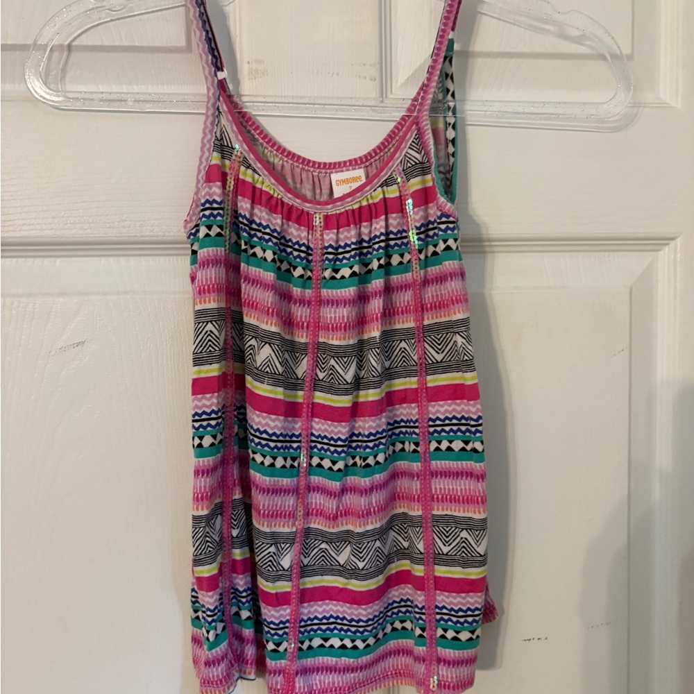Gymboree Pink and Multicolor Striped Tank Top